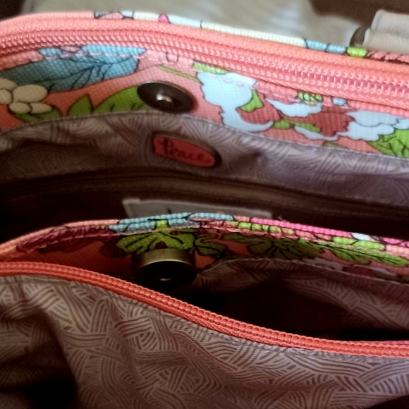 Sakroots Floral Shoulder Bag - Pink and Tan - Picture 8 of 13